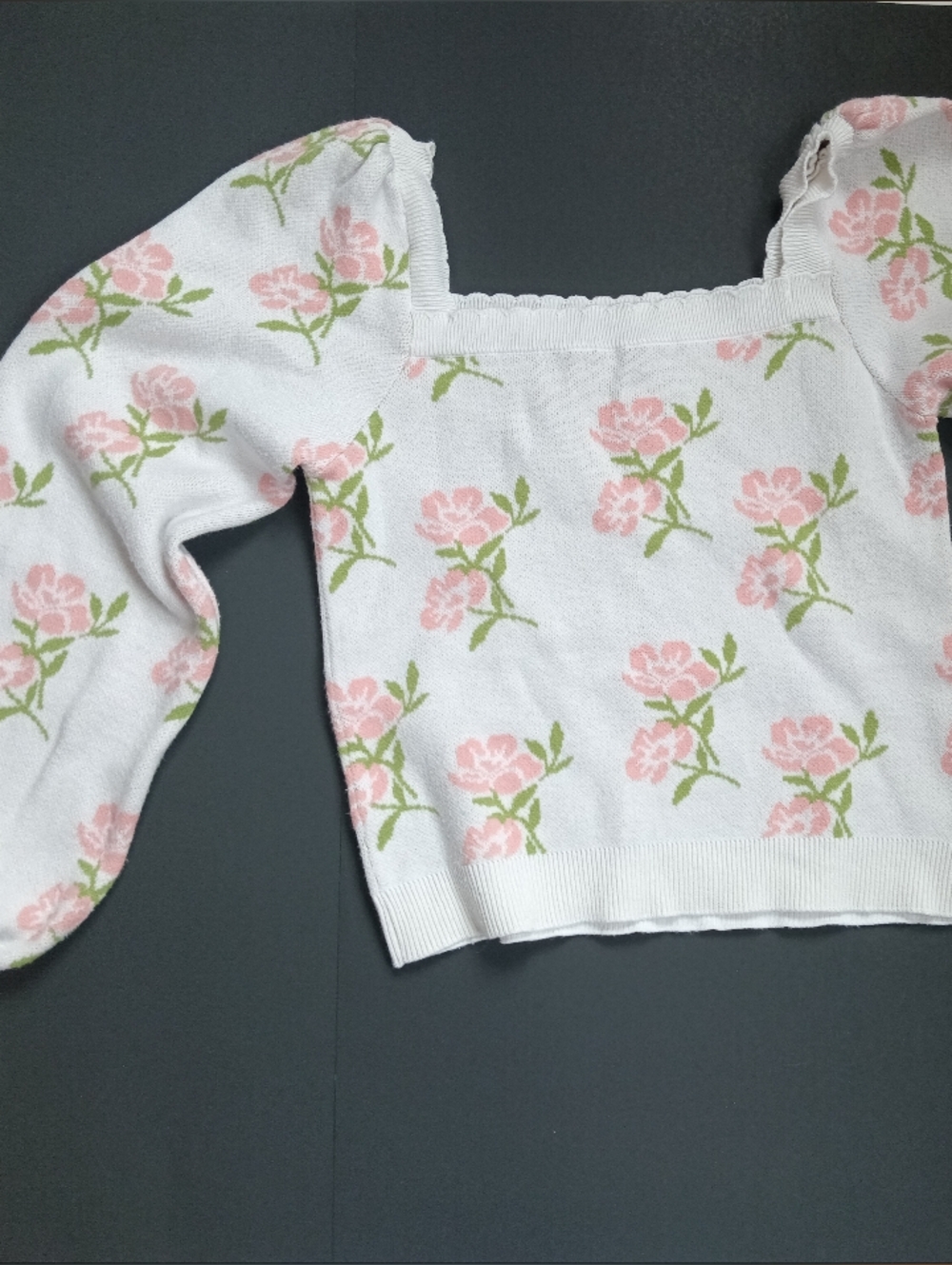 Willow And Wind Size Small Square Neck Sweater With Balloon Sleeves - Picture 2 of 4